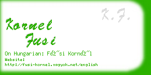 kornel fusi business card