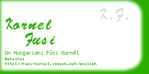 kornel fusi business card